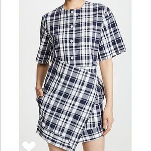 Maison Kitsune Chloe scarf checkered dress